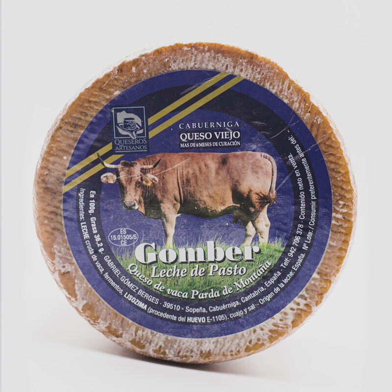 Queso viejo de vaca con leche de pasto ( cuña de 500 grs,)
